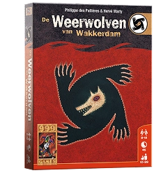 De Weerwolven van Wakkerdam board game box, a social deduction game where players identify hidden werewolves through discussion and bluffing.